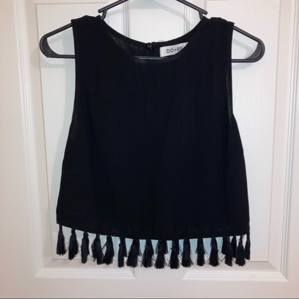 Crop top with fringe